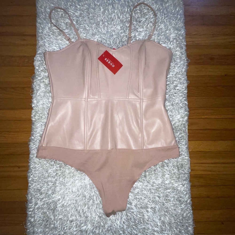 GUESS Kiva Faux Leather Bodysuit
